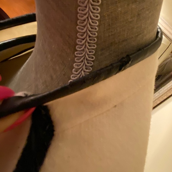 Vince Cream Wool blend Coat faux Leather black piping sz Large - Picture 10 of 14